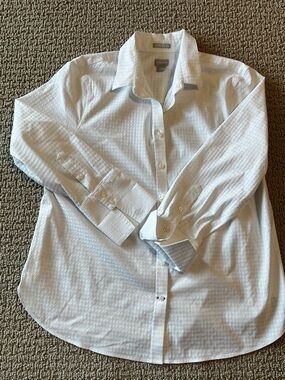 Chico's white Button-Front Textured Women's Shirt, sz 3